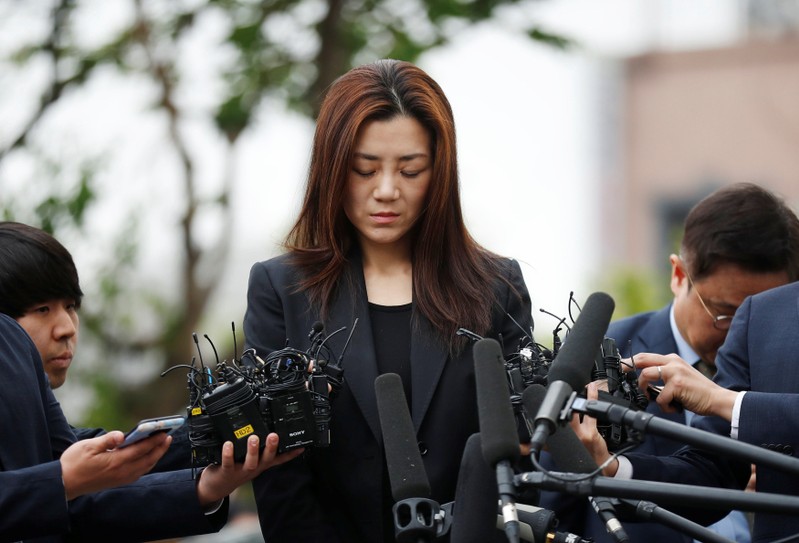 Cho Hyun-min, a former Korean Air senior executive and the younger daughter of the airline's chairman Cho Yang-ho, arrives at a police station in Seoul