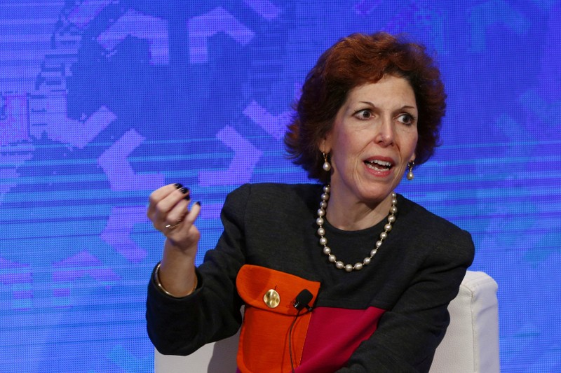 FILE PHOTO: Cleveland Fed President Loretta Mester takes part in a panel convened to speak about the health of the U.S. economy in New York