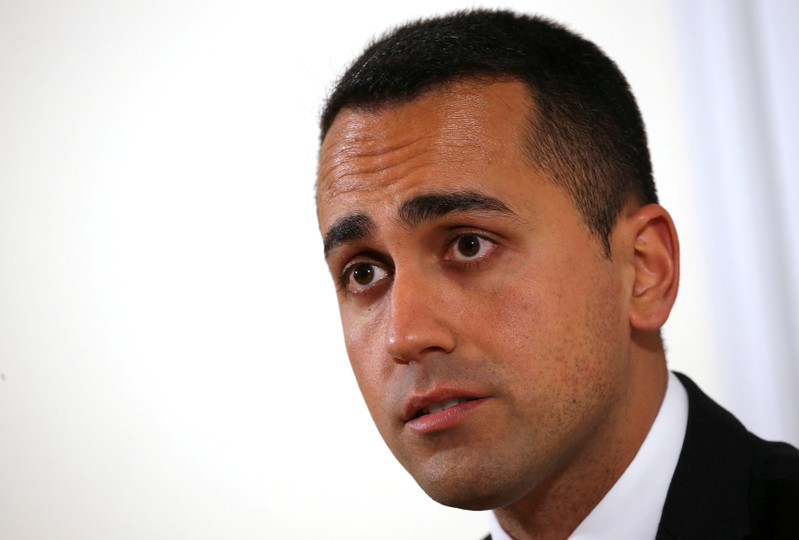 FILE PHOTO: FILE PHOTO: Anti-establishment 5-Star Movement Luigi Di Maio looks on during a news conference at the Foreign Press Club in Rome