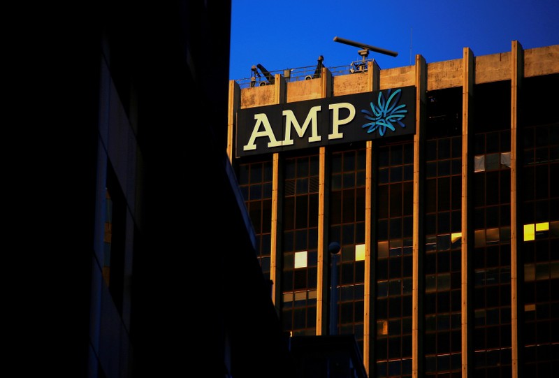 FILE PHOTO: The logo of AMP Ltd, Australia's biggest retail wealth manager, adorns their head office located in central Sydney, Australia