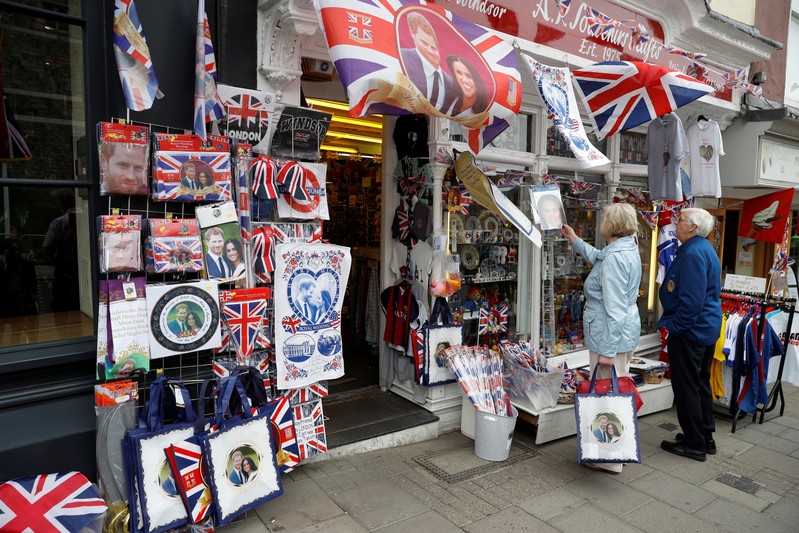 People browse for Royal Wedding souvenirs ahead of Prince Harry and Meghan Markle's wedding in Windsor