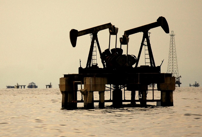 FILE PHOTO: Oil pumping facilities are seen at Venezuela's western Maracaibo lake