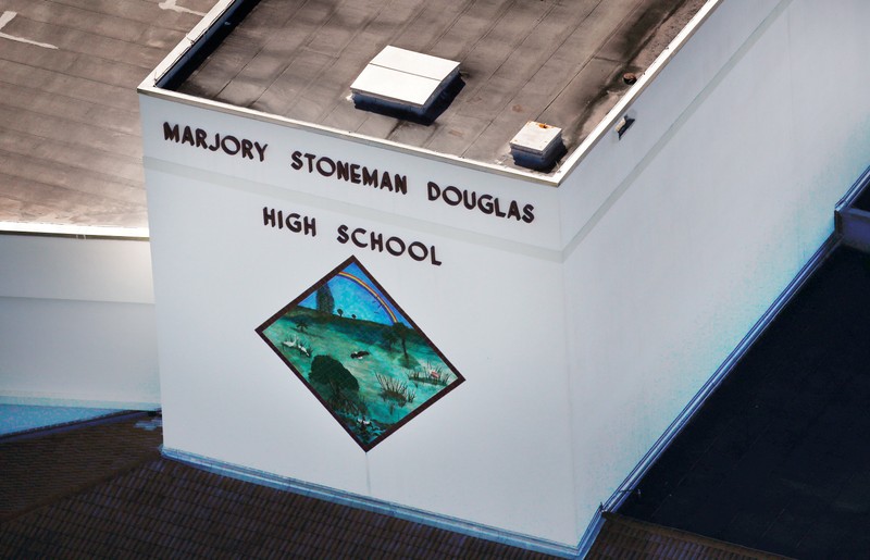 FILE PHOTO: An aerial view shows Marjory Stoneman Douglas High School following a mass shooting in Parkland