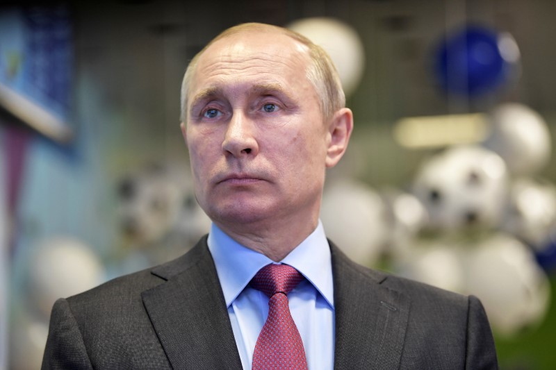 Russian President Putin visits a 2018 FIFA World Cup FAN ID distribution centre in Sochi