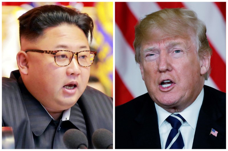 FILE PHOTO: A combination photo of North Korean leader Kim Jong Un and U.S. President Donald Trump