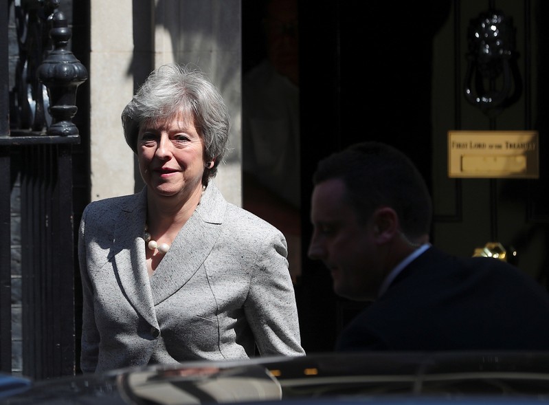 Britain's Prime Minister Theresa May leaves 10 Downing Street, in London
