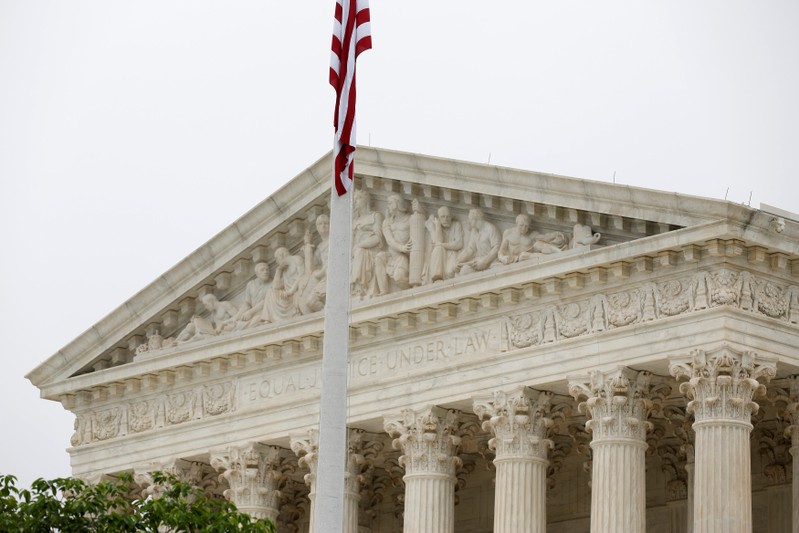 The Supreme Court stands before decisions are released for the term in Washington