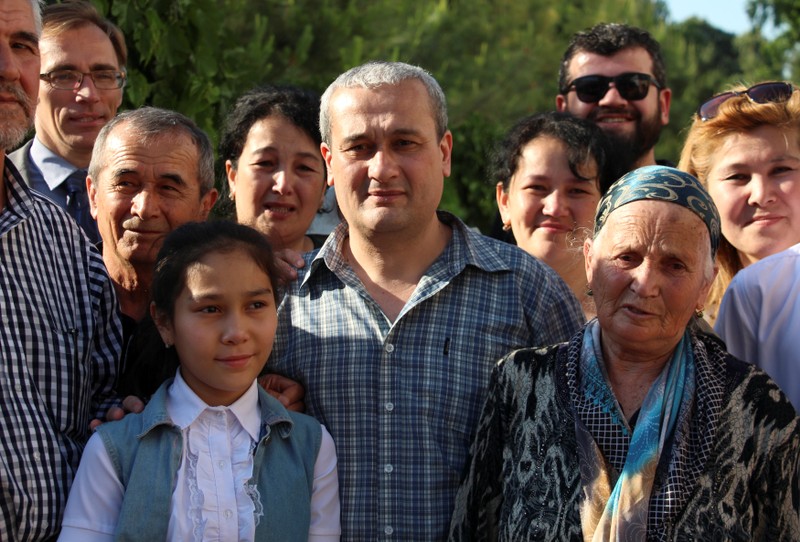 Uzbek journalist Abdullayev is seen after a court hearing in Tashkent