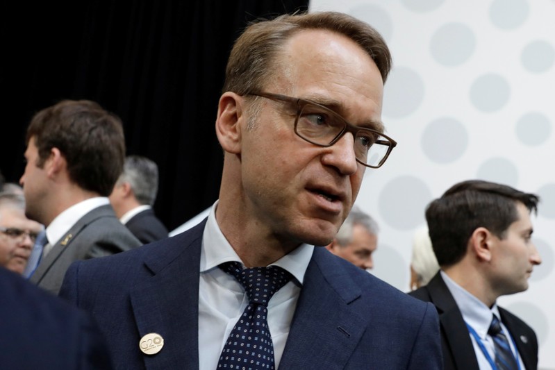 German Bundesbank President Weidmann is seen after G-20 finance ministers and central banks governors family photo during the IMF/World Bank spring meeting in Washington