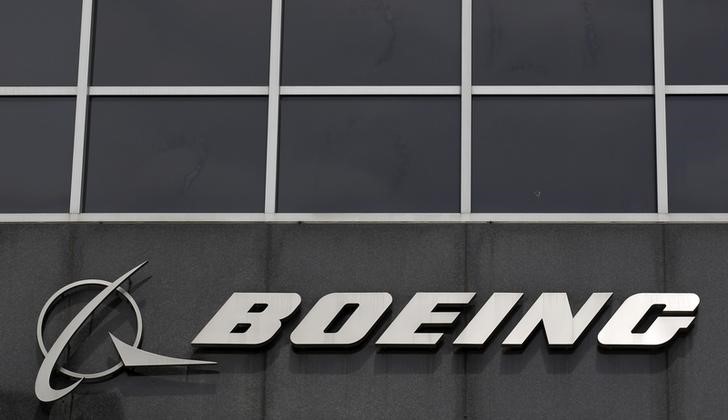 FILE PHOTO: Boeing logo at their headquarters in Chicago