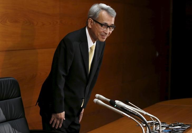 Newly-appointed BOJ board member Funo arrives at his inauguration news conference at the BOJ headquarters in Tokyo