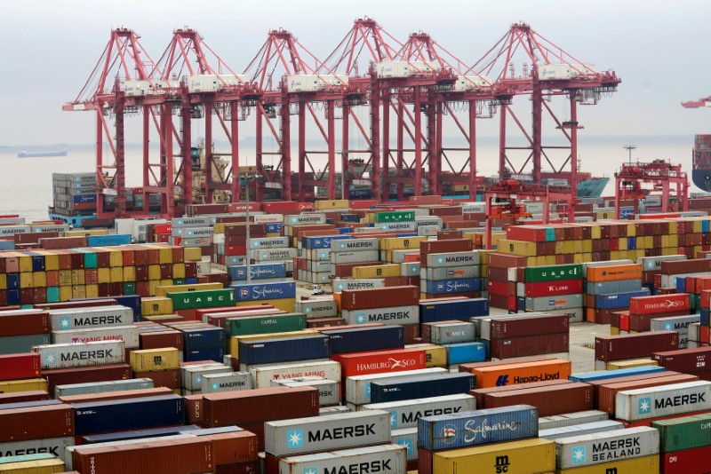 FILE PHOTO: Containers are seen at the Yangshan Deep Water Port in Shanghai