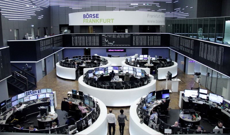 The German share price index, DAX board, is seen at the stock exchange in Frankfurt