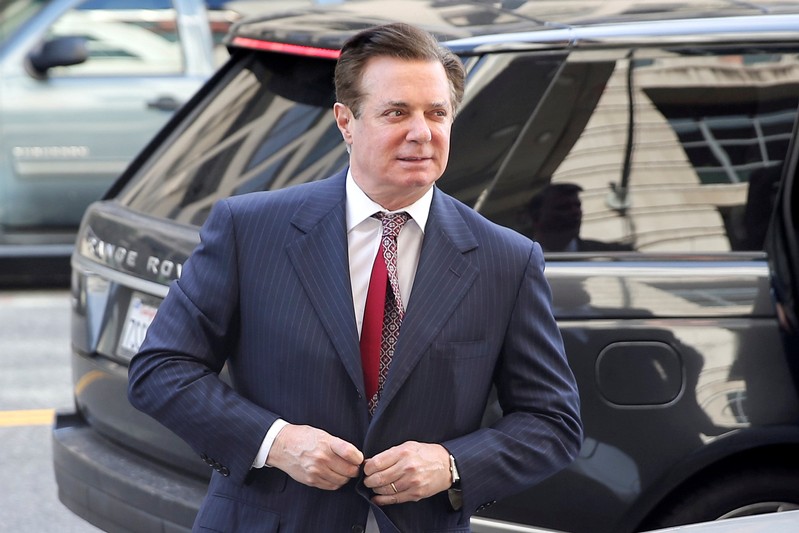 FILE PHOTO: Manafort arrives for arraignment on charges of witness tampering, at U.S. District Court in Washington
