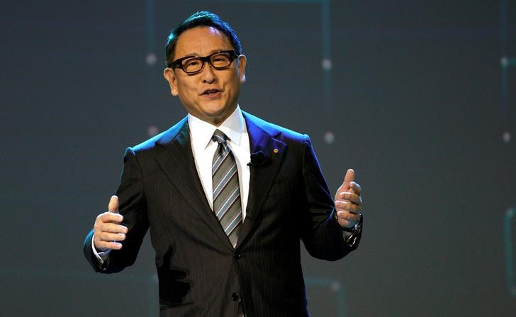 Akio Toyoda, president of Toyota Motor Corporation, announces the 