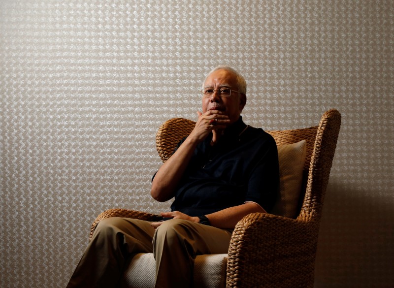 Malaysia's former prime minister Najib Razak speaks to Reuters during an interview in Langkawi, Malaysia