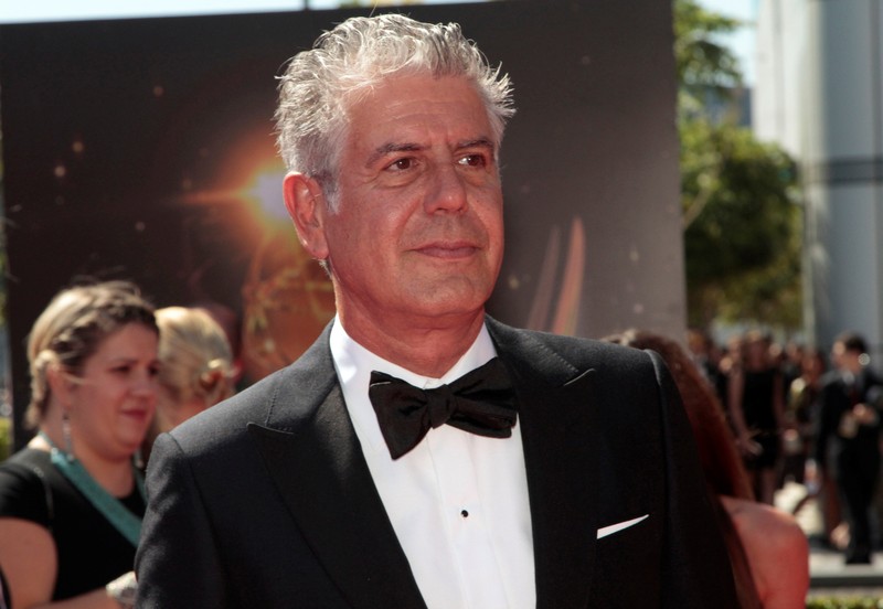 FILE PHOTO: Chef and television personality Bourdain arrives at the 65th Primetime Creative Arts Emmy Awards in Los Angeles
