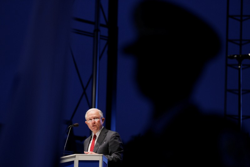 FILE PHOTO: U.S. Attorney General Jeff Sessions delivers remarks at the National Law Enforcement Officers Memorial Fund’s 30th annual candlelight vigil in Washington