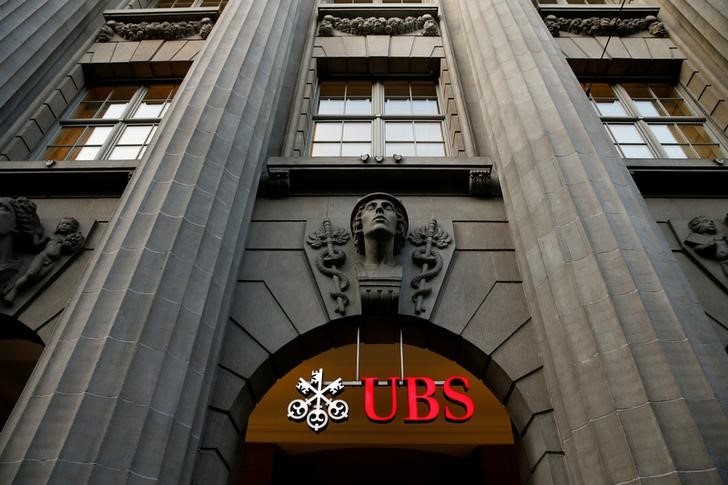 FILE PHOTO: Logo of Swiss bank UBS at the company's headquarters in Zurich