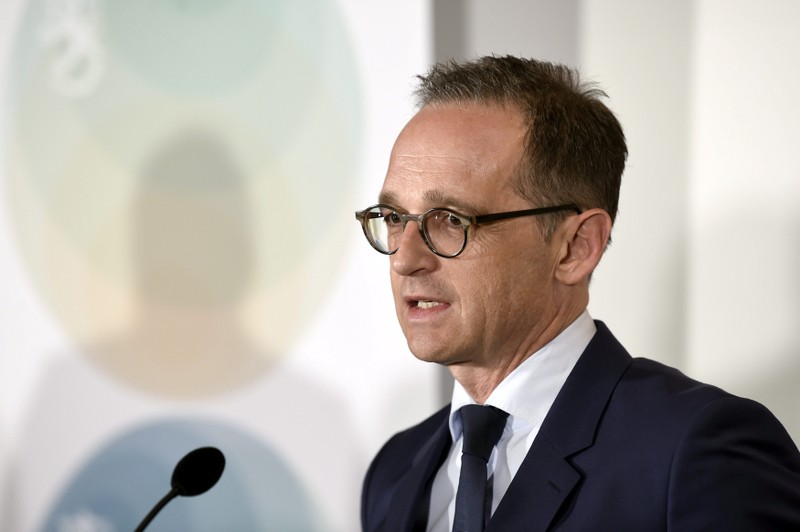 German Minister for Foreign Affairs Heiko Maas speaks during his joint press conference with his Finnish counterpart Timo Soini (not pictured) in Helsinki