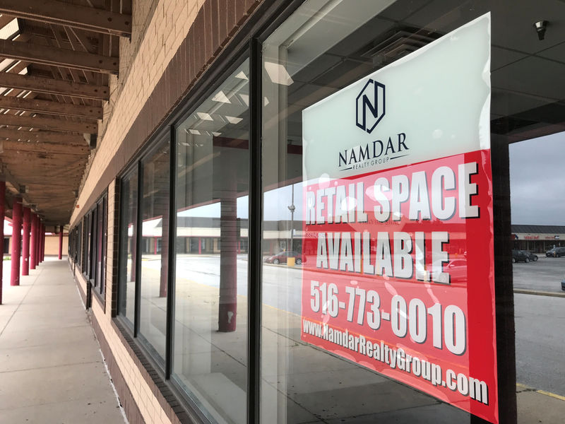 FILE PHOTO - A store vacancy sign hangs at a property owned by Mason Asset Management and Namdar Realty Group at Matteson Town Center in Matteson