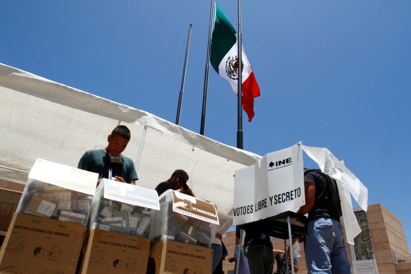 Mexicans living in the U.S. cast their vote a a polling station in Tijuana