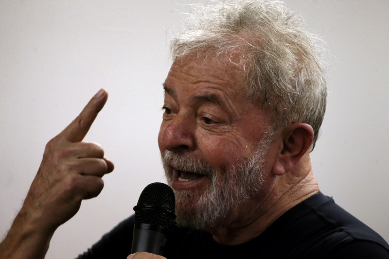FILE PHOTO: Former Brazilian President Luiz Inacio Lula da Silva speaks at his book launch event in Sao Paulo, Brazil