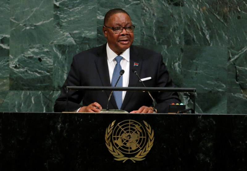 FILE PHOTO: Malawi President Mutharika addresses the 72nd United Nations General Assembly at U.N. headquarters in New York