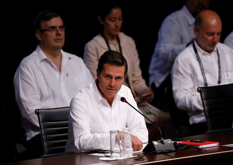 Mexico's President Enrique Pena Nieto speaks during inauguration of the 13th Pacific Alliance Summit in Puerto Vallarta
