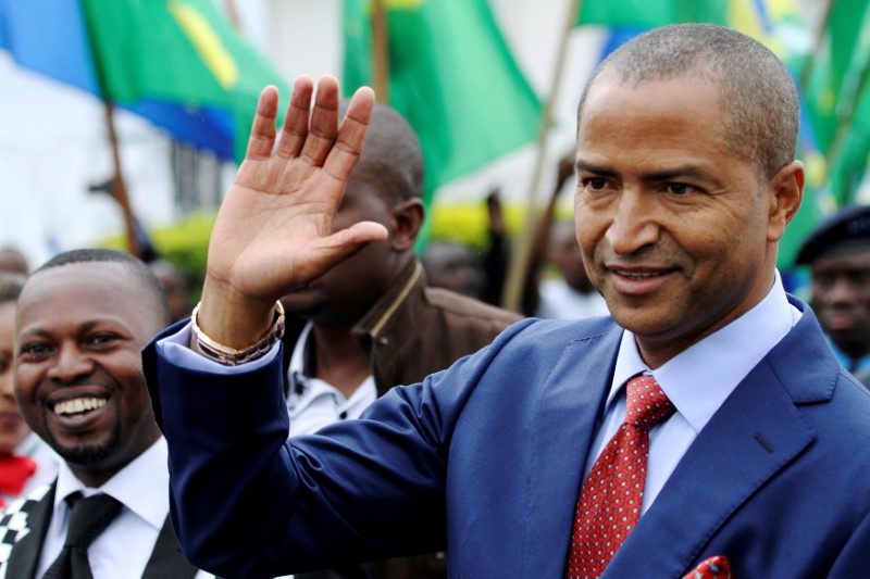 Katumbi, governor of Democratic Republic of Congo's mineral-rich Katanga province, arrives for a two-day mineral conference in Goma
