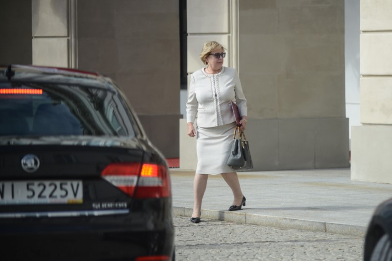 Polish Supreme Court Chief Malgorzata Gersdorf leaves the Presidential Palace after a meeting with Polish President Andrzej Duda in Warsaw