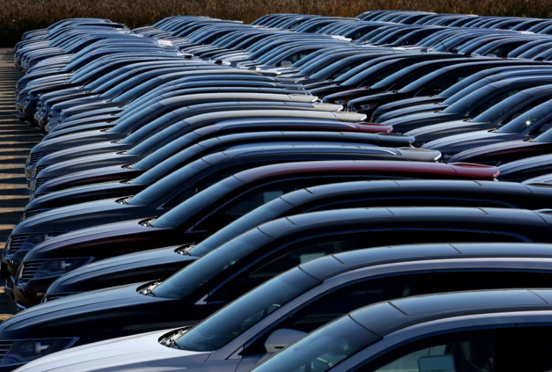 FILE PHOTO: Ford and Lincoln vehicles are parked outside the Oakville Assembly Plant in Oakville