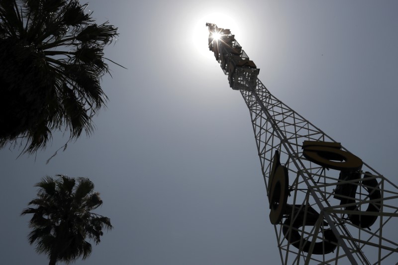 FILE PHOTO: The tower of Tribune Broadcasting Los Angeles affiliate KTLA 5 is seen in Hollywood, Los Angeles