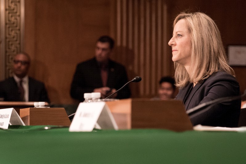Kathleen Laura Kraninger testifies before a Senate Banking Committee hearing on nomination to be director of the Consumer Financial Protection Bureau on Capitol Hill in Washington