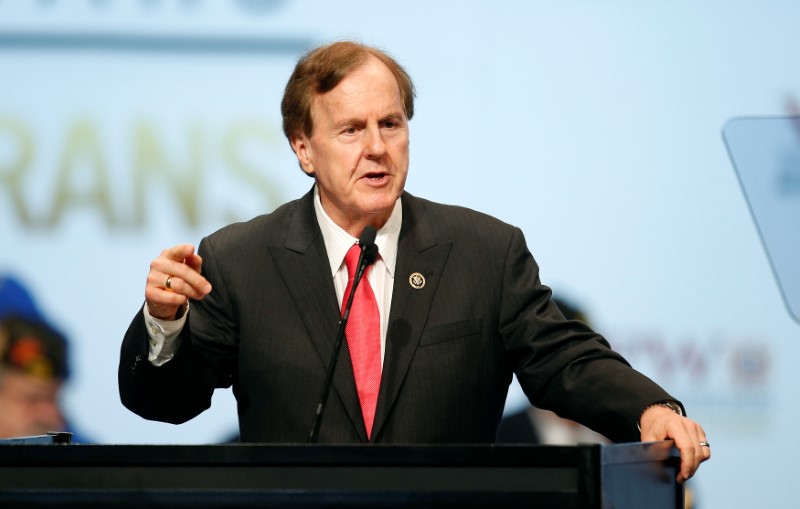 U.S. Representative Robert Pittenger speaks at the Veterans of Foreign Wars Convention in Charlotte