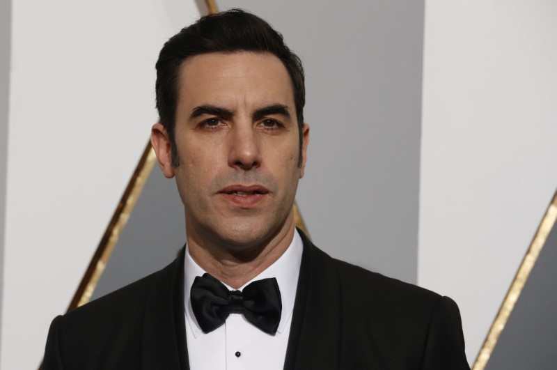Presenter Sacha Baron Cohen arrives at the 88th Academy Awards in Hollywood