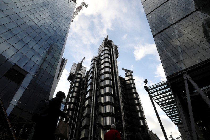 FILE PHOTO: The Lloyd's of London building is lit by winter sun in the City of London financial district in London