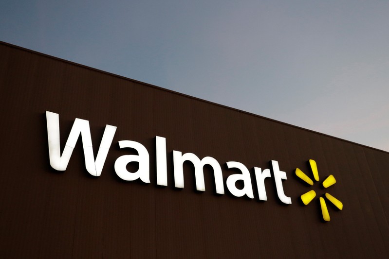 FILE PHOTO: Logo of Walmart is pictured at one of their stores in Monterrey