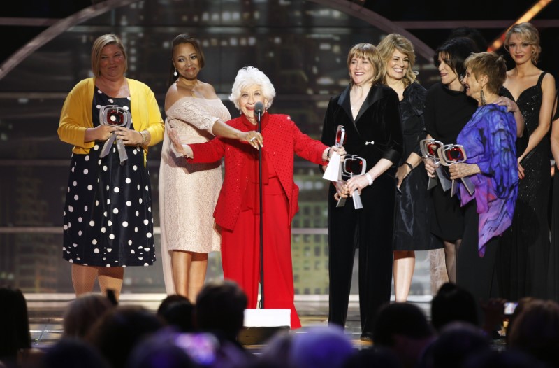FILE PHOTO: Actress Charlotte Rae (C) speaks during the 2011 TV Land Awards in New York