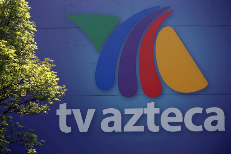 FILE PHOTO: The logo of broadcaster TV Azteca is seen outside its headquarters in Mexico City