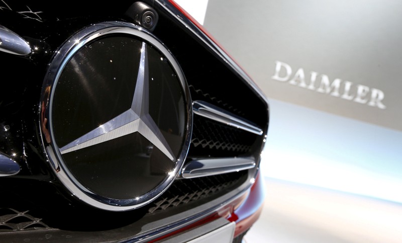 FILE PHOTO: File photo of Mercedes-Benz logo pictured before company's annual news conference in Stuttgart
