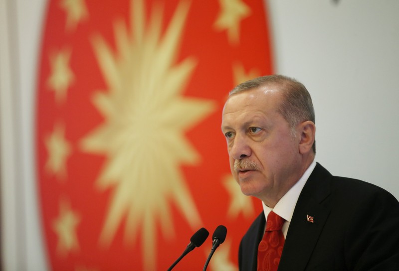 Turkish President Erdogan addresses businessmen in Trabzon