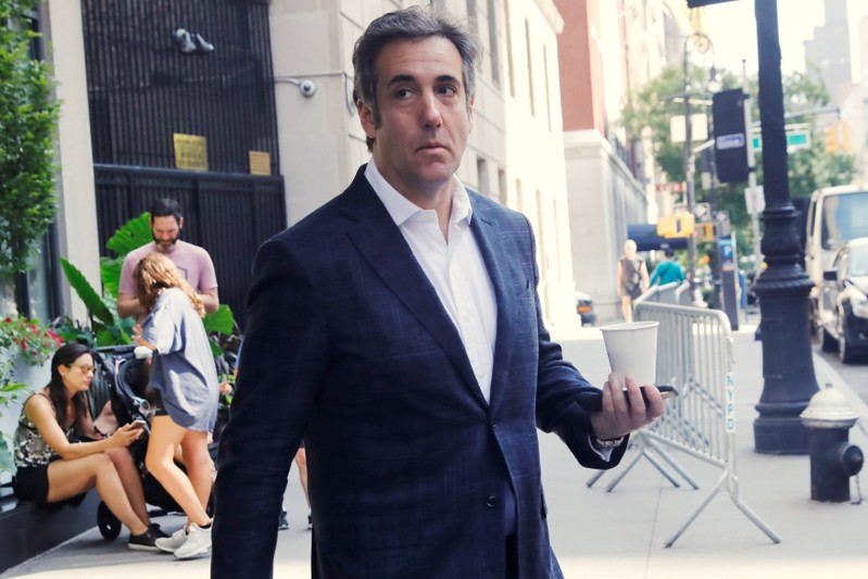 FILE PHOTO: Trump's former personal lawyer Michael Cohen exits his hotel in Manhattan