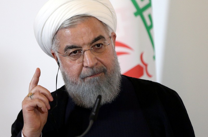 FILE PHOTO: Iran's President Hassan Rouhani attends a news conference at the Chancellery in Vienna