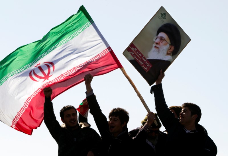 FILE PHOTO: Demonstrators attend a ceremony to mark the 33rd anniversary of the Islamic Revolution in Tehran