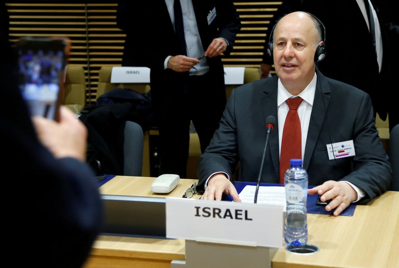 FILE PHOTO: Israeli Minister of Regional Cooperation Tzachi Hanegbi attends a meeting in Brussels, Belgium