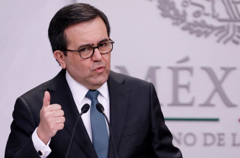 FILE PHOTO: Mexico's Economy Minister Ildefonso Guajardo speaks to the media during a news conference at Los Pinos presidential residence in Mexico City