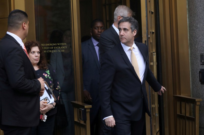 U.S. President Donald Trump's former lawyer, Michael Cohen, leaves federal court in New York City