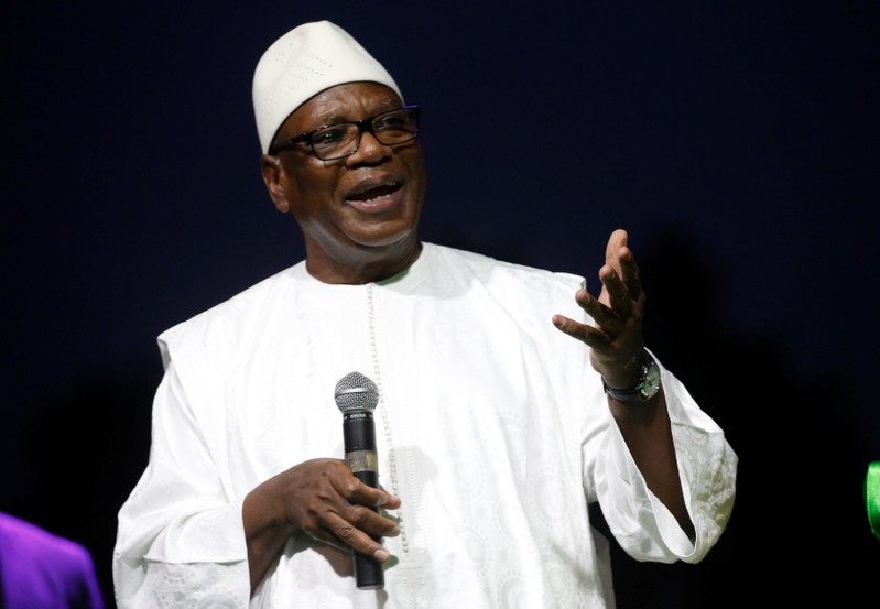 Keita, President of Mali and candidate of RPM speaks during a rally in Bamako