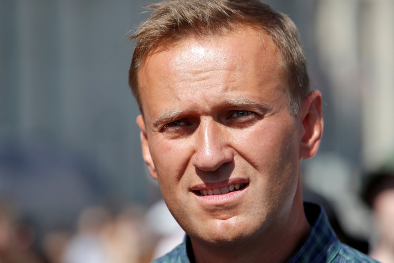 FILE PHOTO: Russian opposition leader Navalny attends a protest over the government's decision to increase the retirement age in Moscow